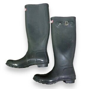 Hunter Original Gloss Tall Rain Boots Graphite Grey Women’s Size 7